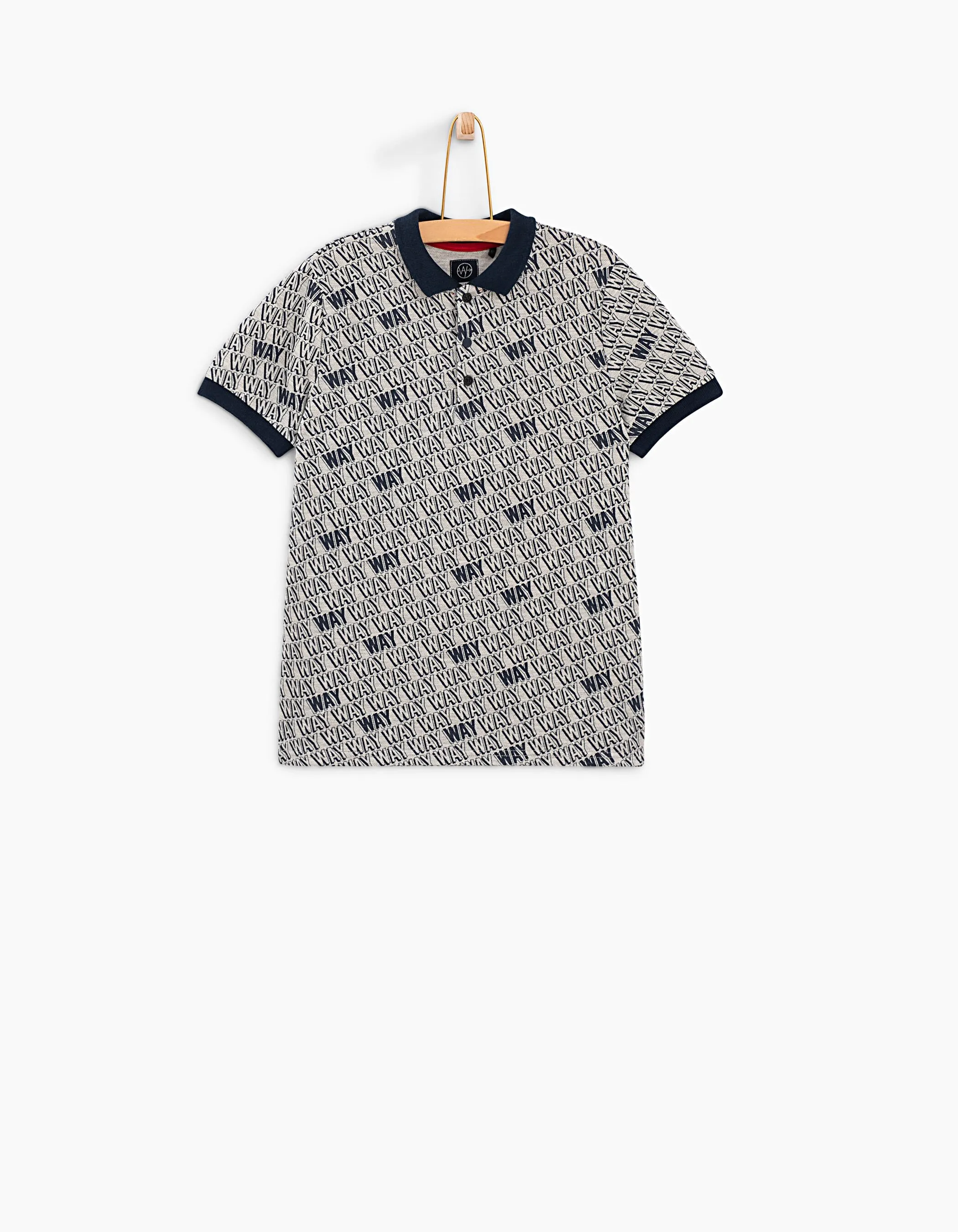 Polo gris chiné moyen imprimé WAY navy garçon