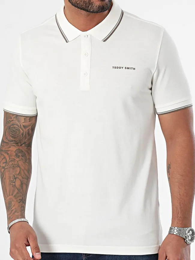 Polo pasian 2 blanc crème homme - Teddy Smith | wimod