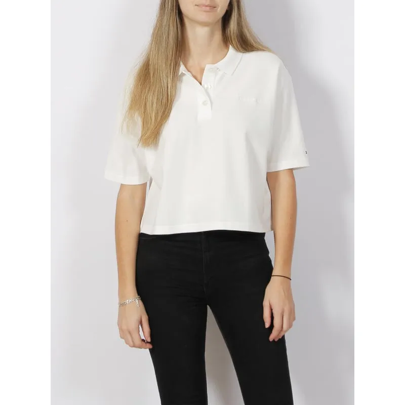 Polo relaxed lyocell rayures vert blanc femme - Tommy Hilfiger | wimod