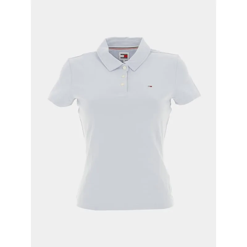 Polo relaxed lyocell rayures vert blanc femme - Tommy Hilfiger | wimod