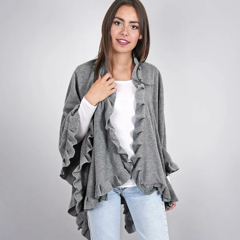 Poncho polaire Gris clair