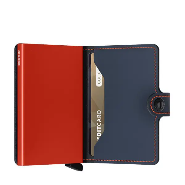 Porte-cartes Miniwallet Matte Night Blue & Orange | Secrid - Gandy.fr