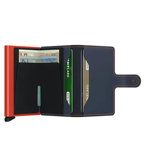 Porte-cartes Miniwallet Matte Night Blue & Orange | Secrid - Gandy.fr