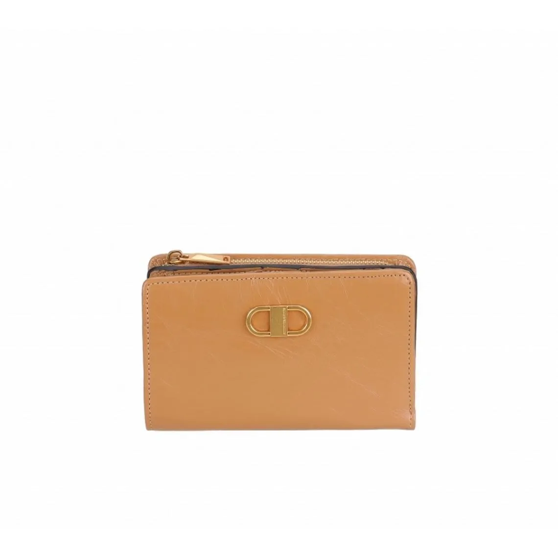 Porte-monnaie en cuir canelle camel | 3 Suisses