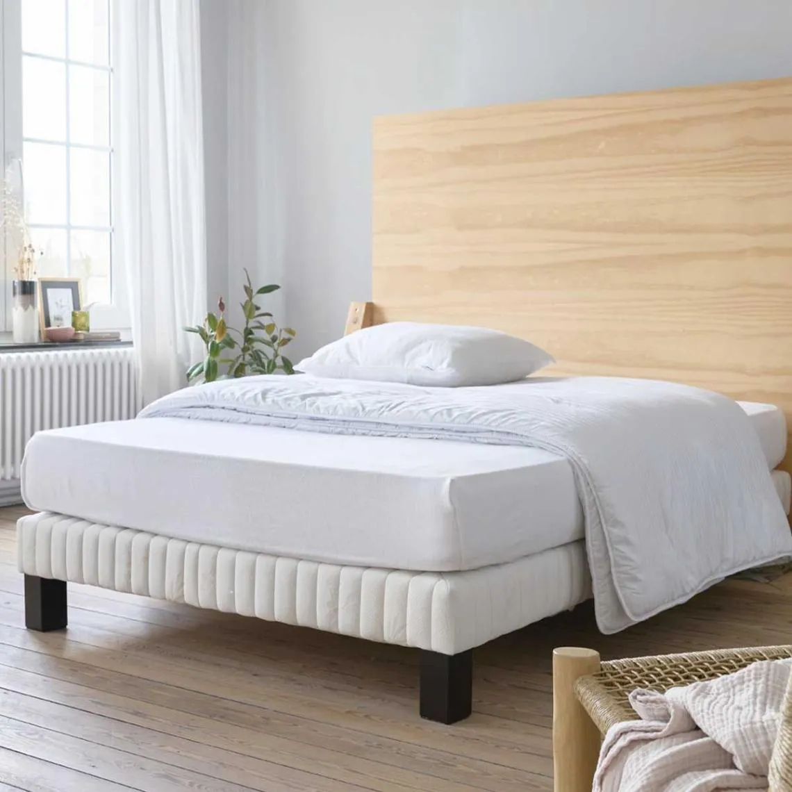 Protège-matelas en coton enduit 240gr/m², QUIÉTUDE Blanc | 3 Suisses