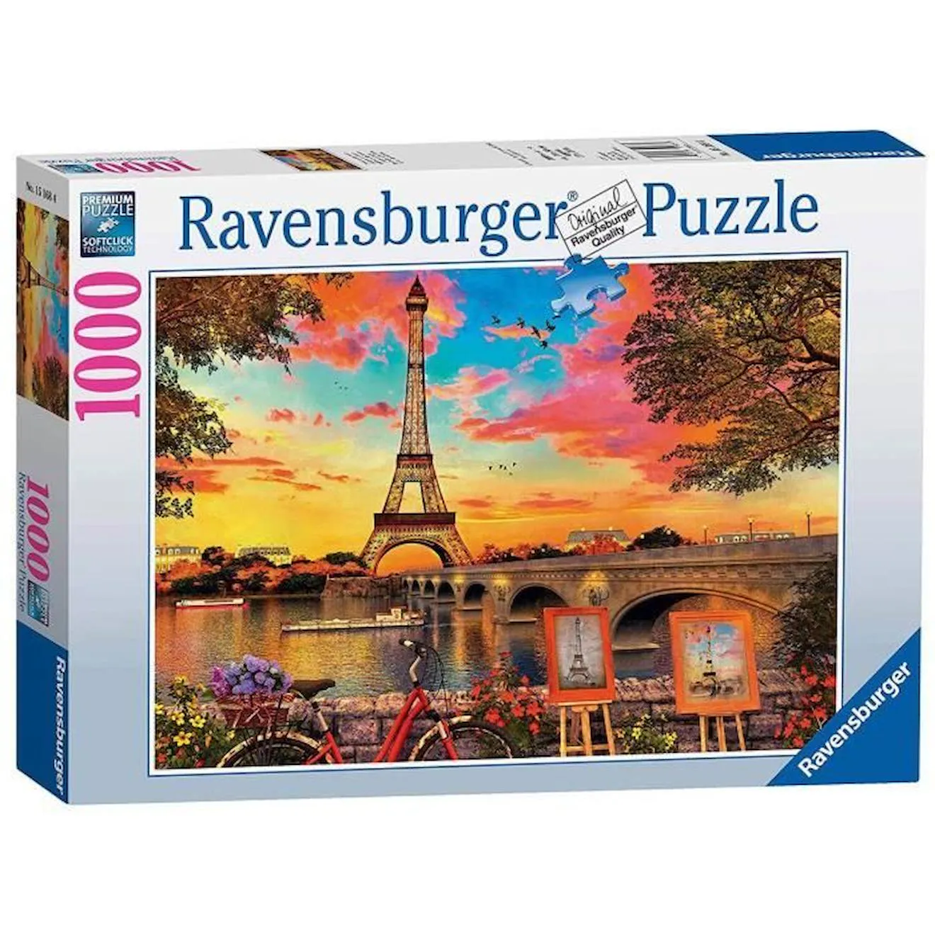 Puzzle 1000 pièces Ravensburger Les quais de Seine - Dimensions 70 x 50 cm - Pour enfants - Garantie 2 ans jaune - Ravensburger