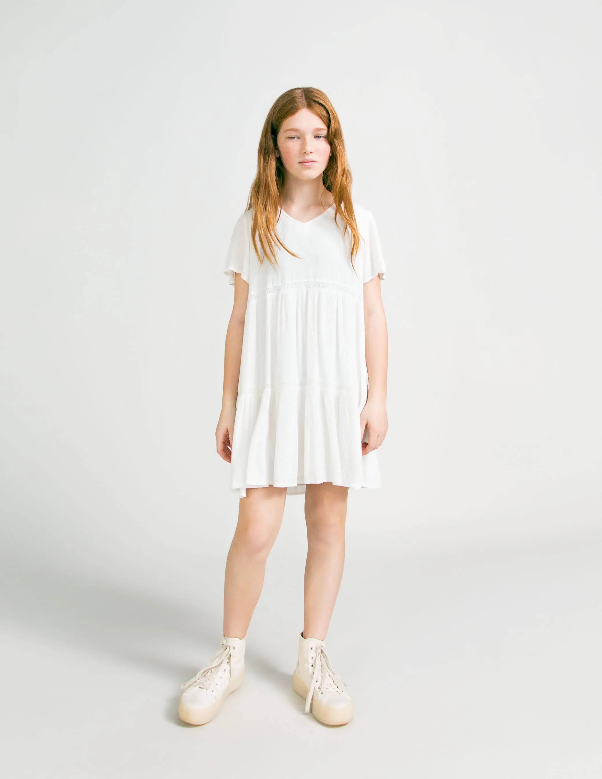 Robe blanc cassé LENZING™ ECOVERO™ fille