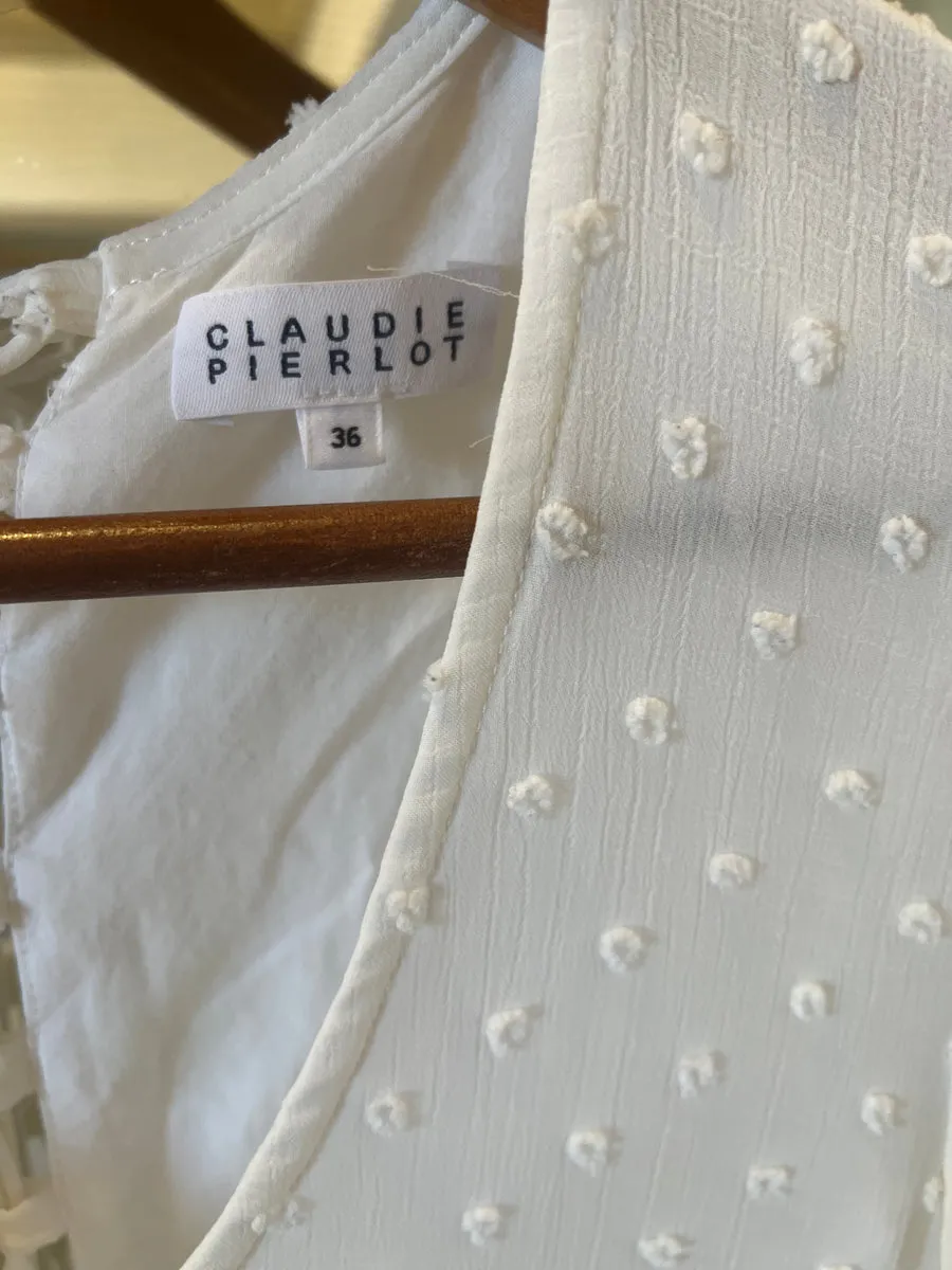 Robe Claudie Pierlot blanc plumetis