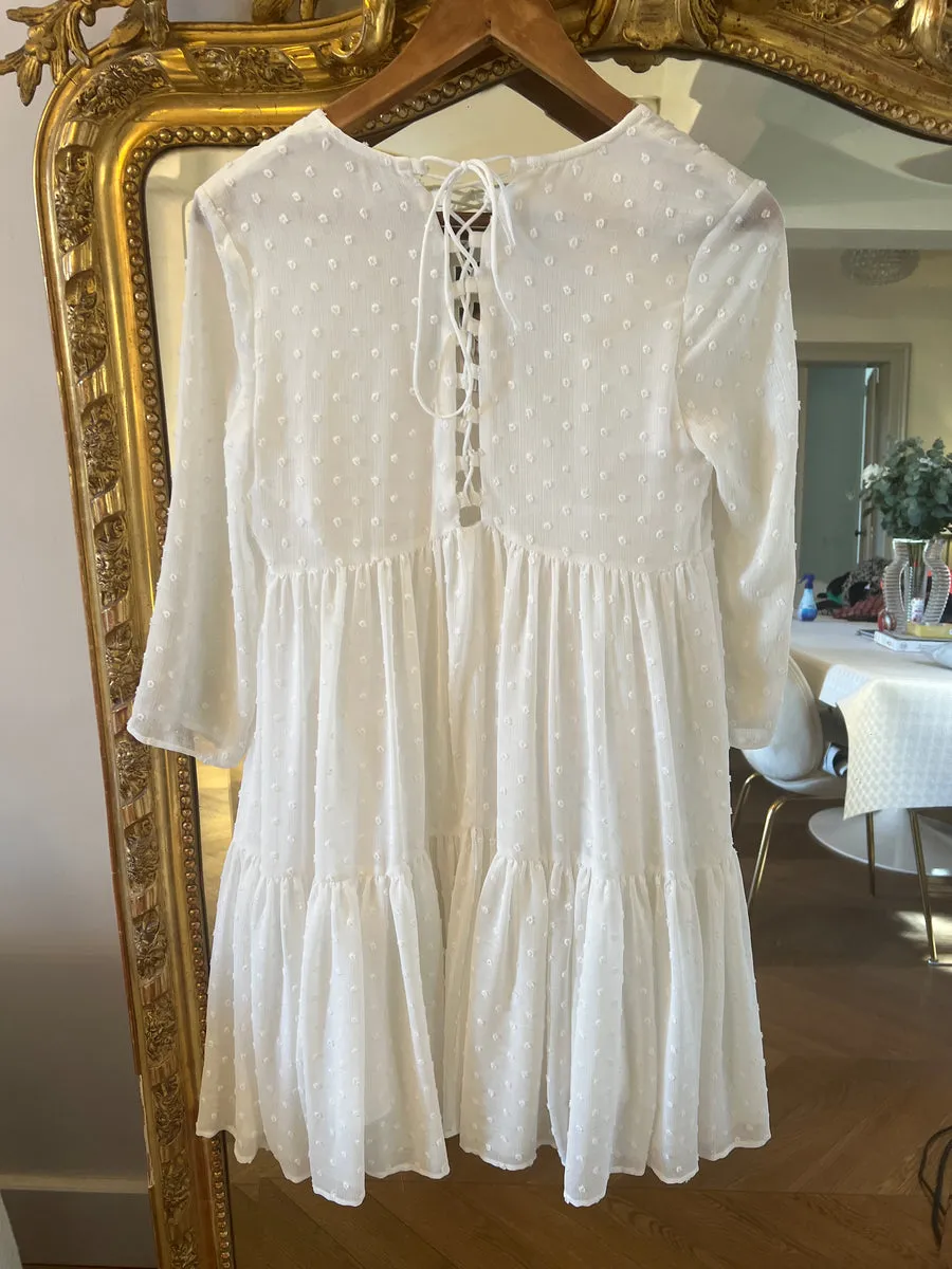 Robe Claudie Pierlot blanc plumetis