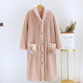 Robe de chambre cocooning rose Pilou Pilou femme