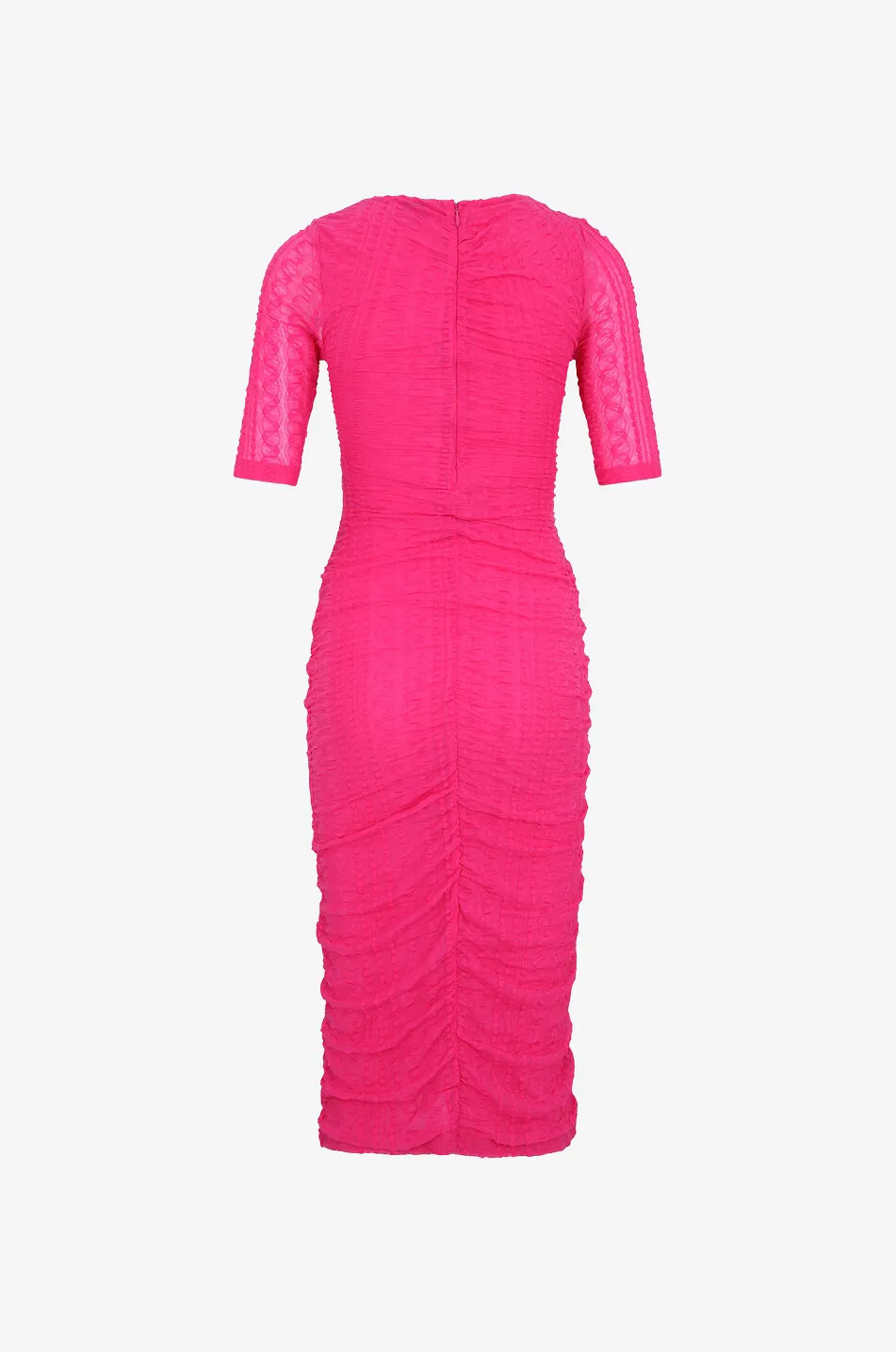 Robe midi moulante en dentelle stretch