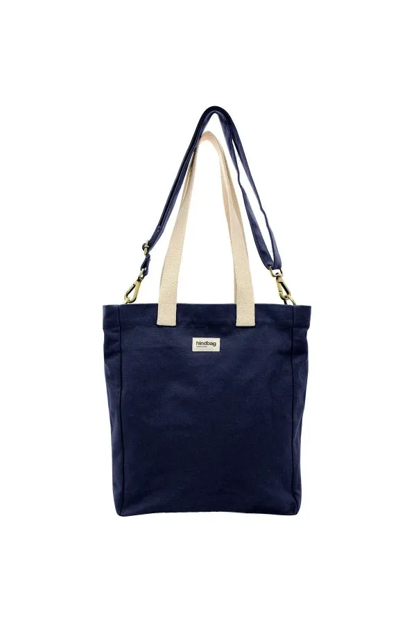 Sac Cabas vertical en coton bio Bleu Marine - Paul