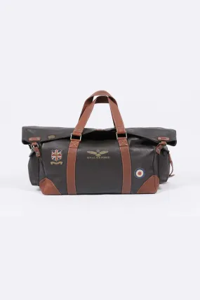 Sac de voyage en cuir Royal Air Force Bader 72H marron foncé Homme