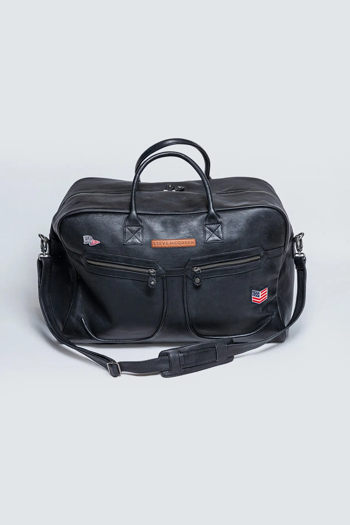 Sac de voyage en cuir Steve McQueen King of Cool 72H noir