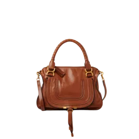 Sac porté épaule Marcie cuir veau brillant marron