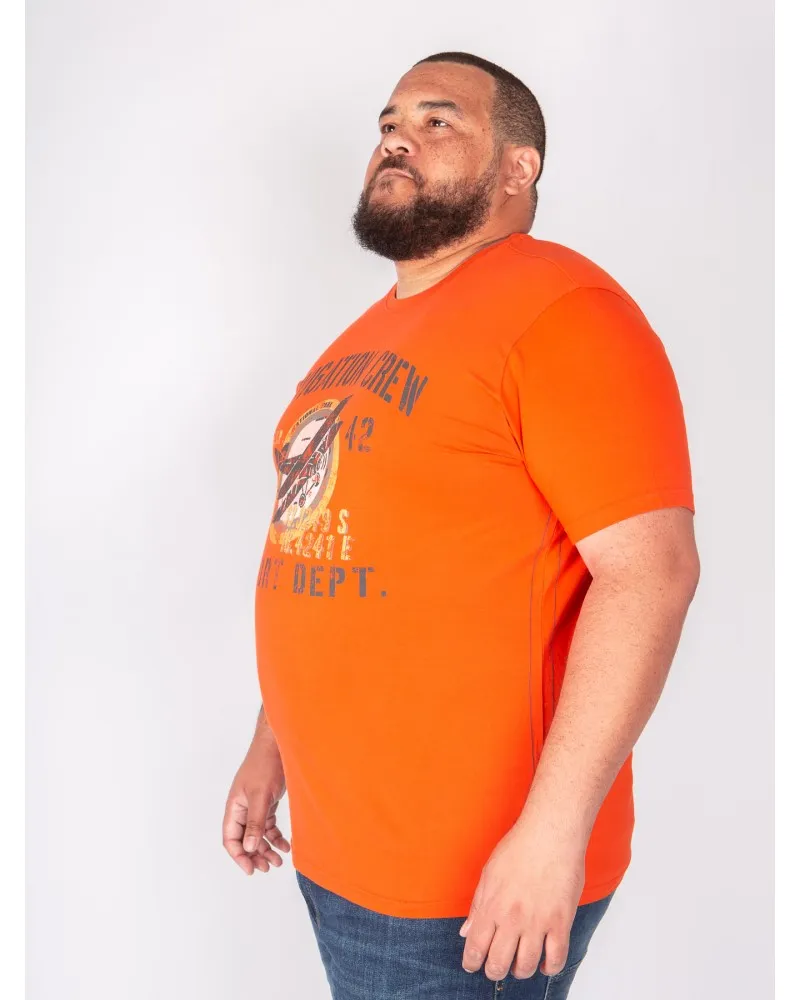 San Roch Tee Shirt imprimé grande taille orange - Size-factory