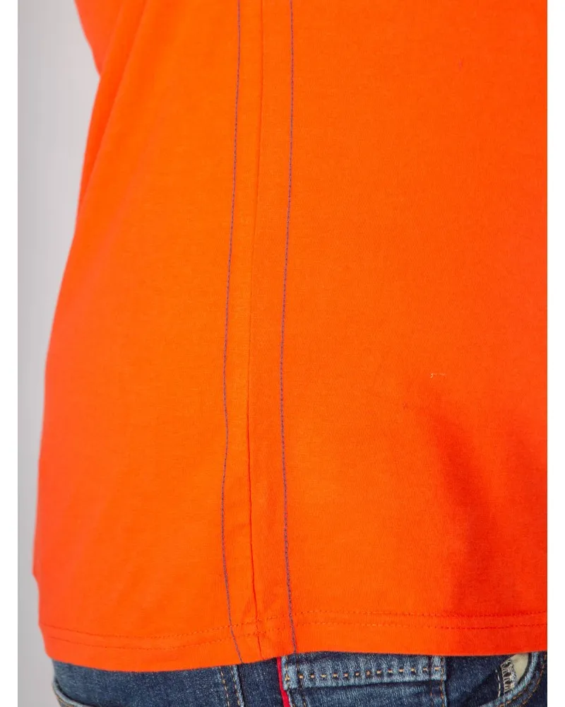 San Roch Tee Shirt imprimé grande taille orange - Size-factory