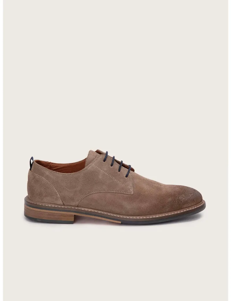 Schmoove | Derby Pilot New Suede Taupe | Boutiques seven's