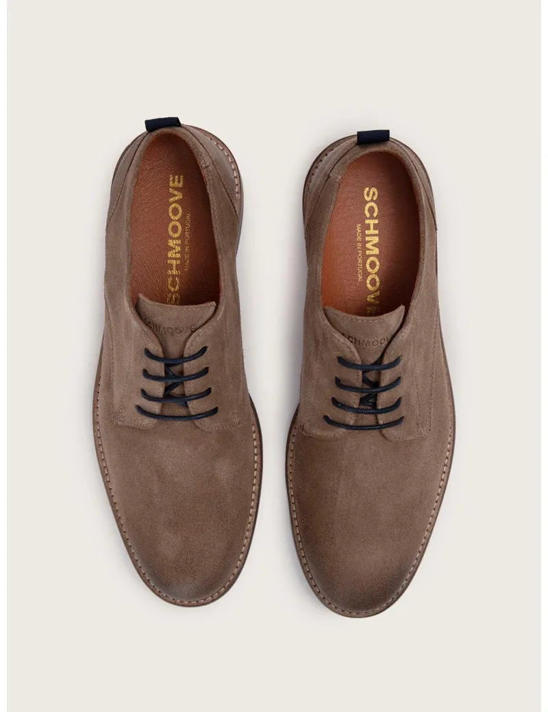 Schmoove | Derby Pilot New Suede Taupe | Boutiques seven's