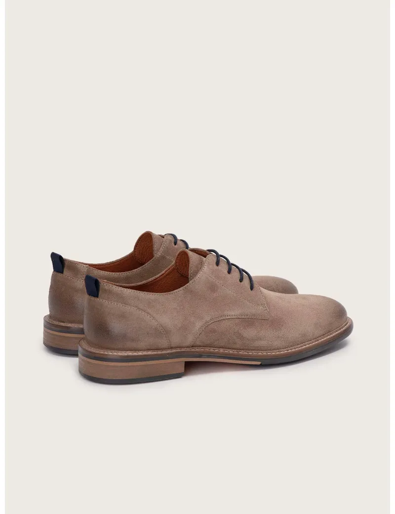 Schmoove | Derby Pilot New Suede Taupe | Boutiques seven's