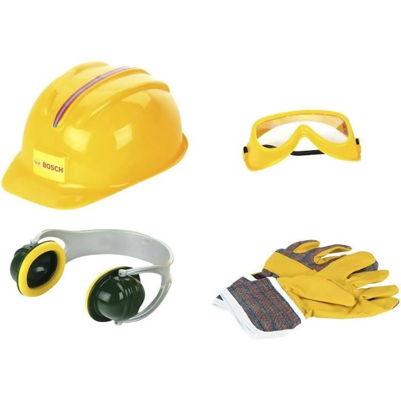 Set d'accessoires de bricolage Bosch avec casque, 4 pièces - KLEIN - 8537 jaune - Klein