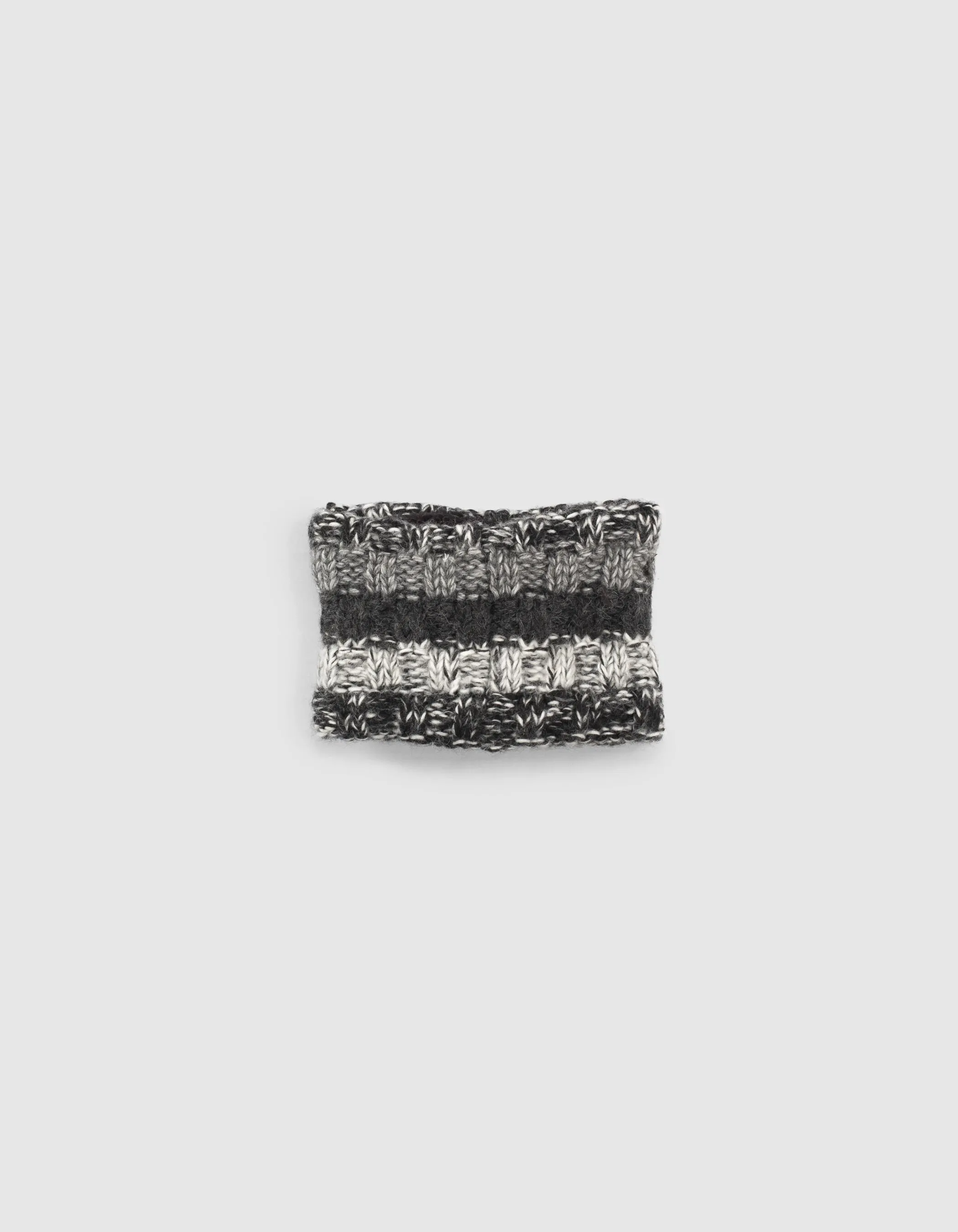 Snood gris foncé tricot larges rayures bébé garçon