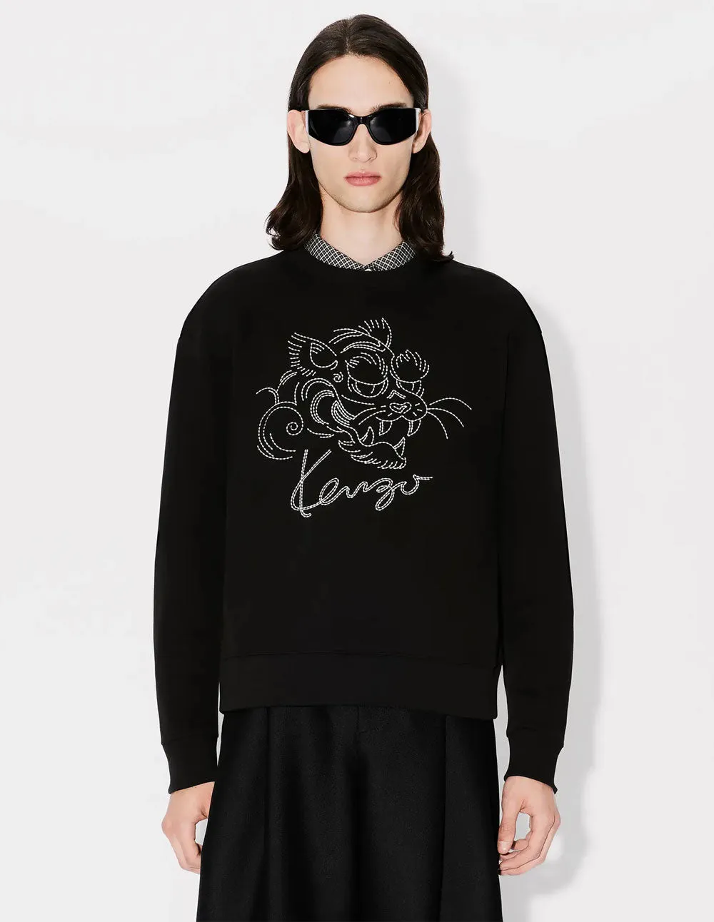 Sudadera Kenzo Bordada Kenzo Star Tiger Negra Hombre