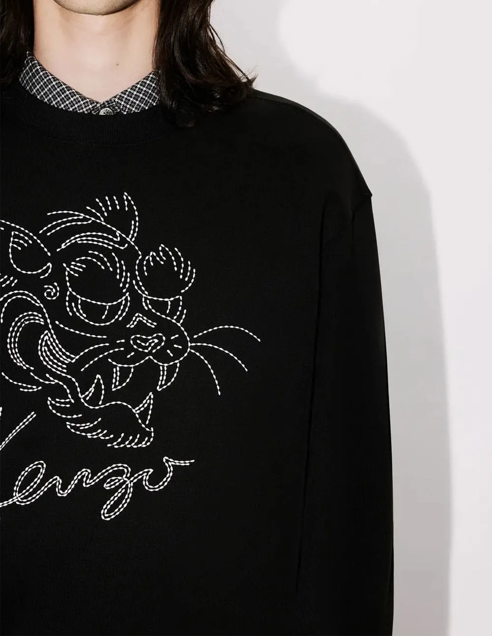 Sudadera Kenzo Bordada Kenzo Star Tiger Negra Hombre