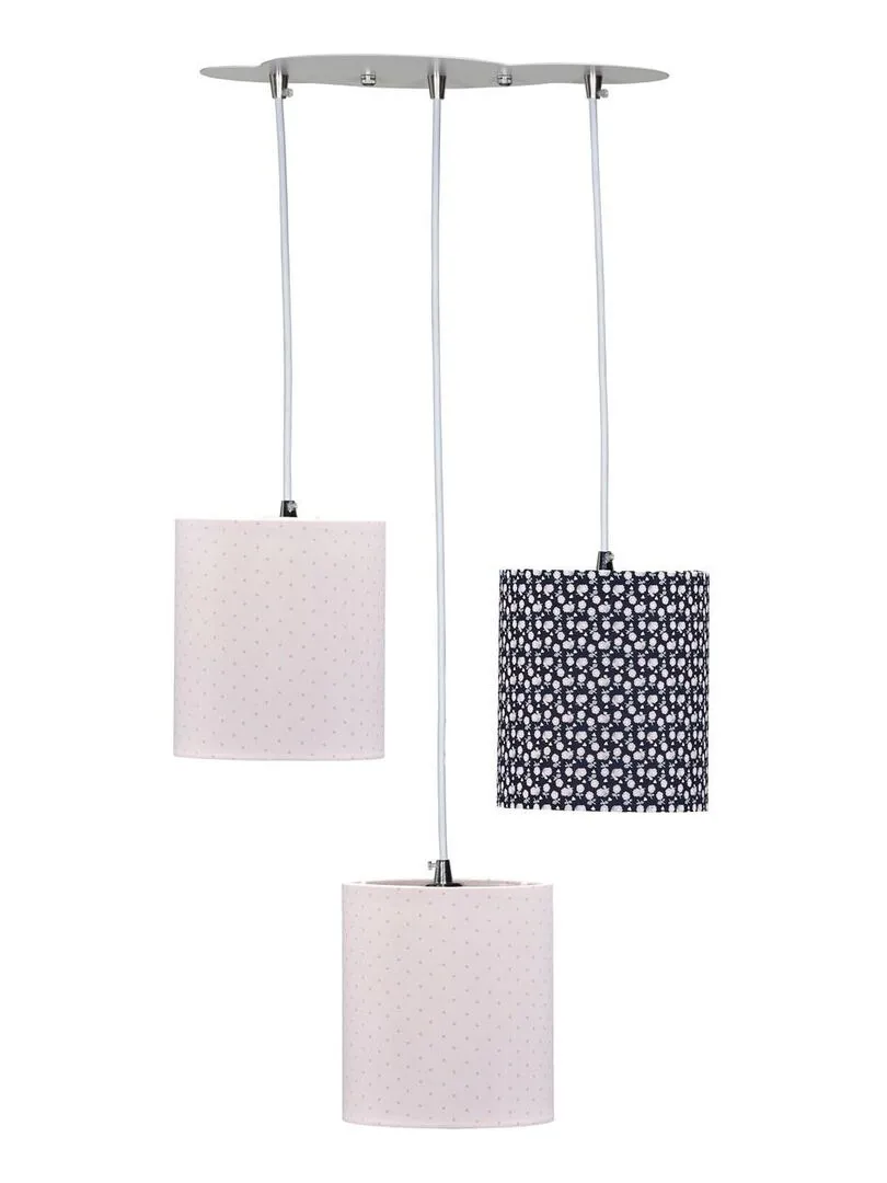 Suspension lumineuse trio plafonnier 32x32cm en coton multicolore - SAUTHON - Multicolore