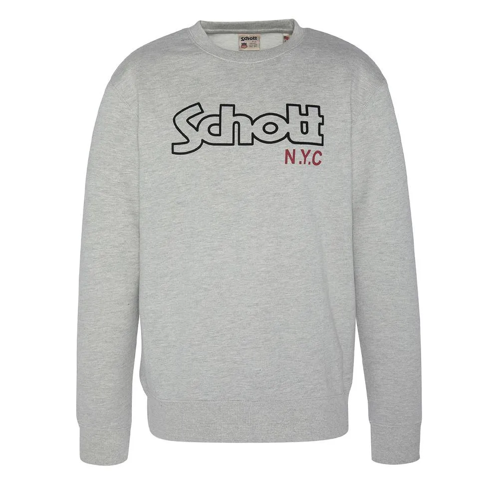 Sweat Gris Homme Schott Vintage