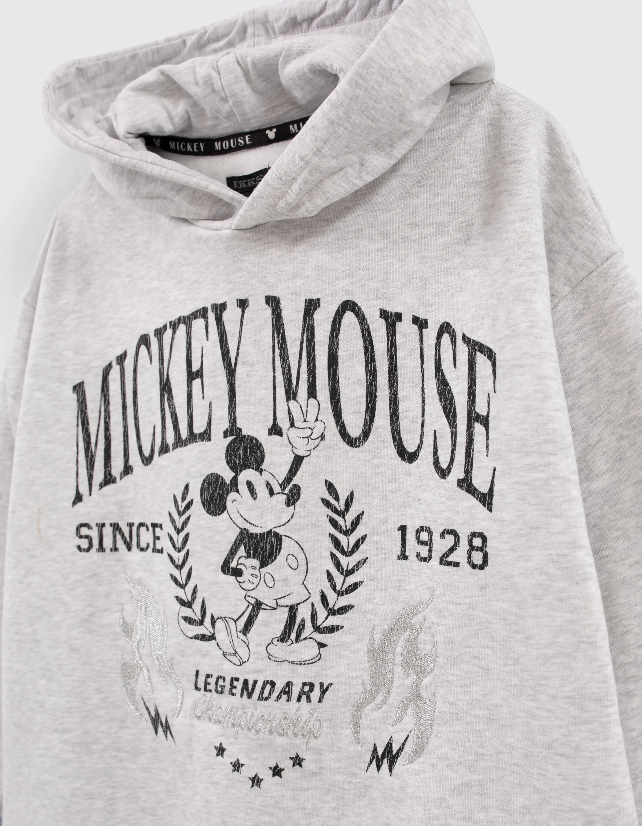 Sweat gris print et broderies Mickey IKKS - MICKEY