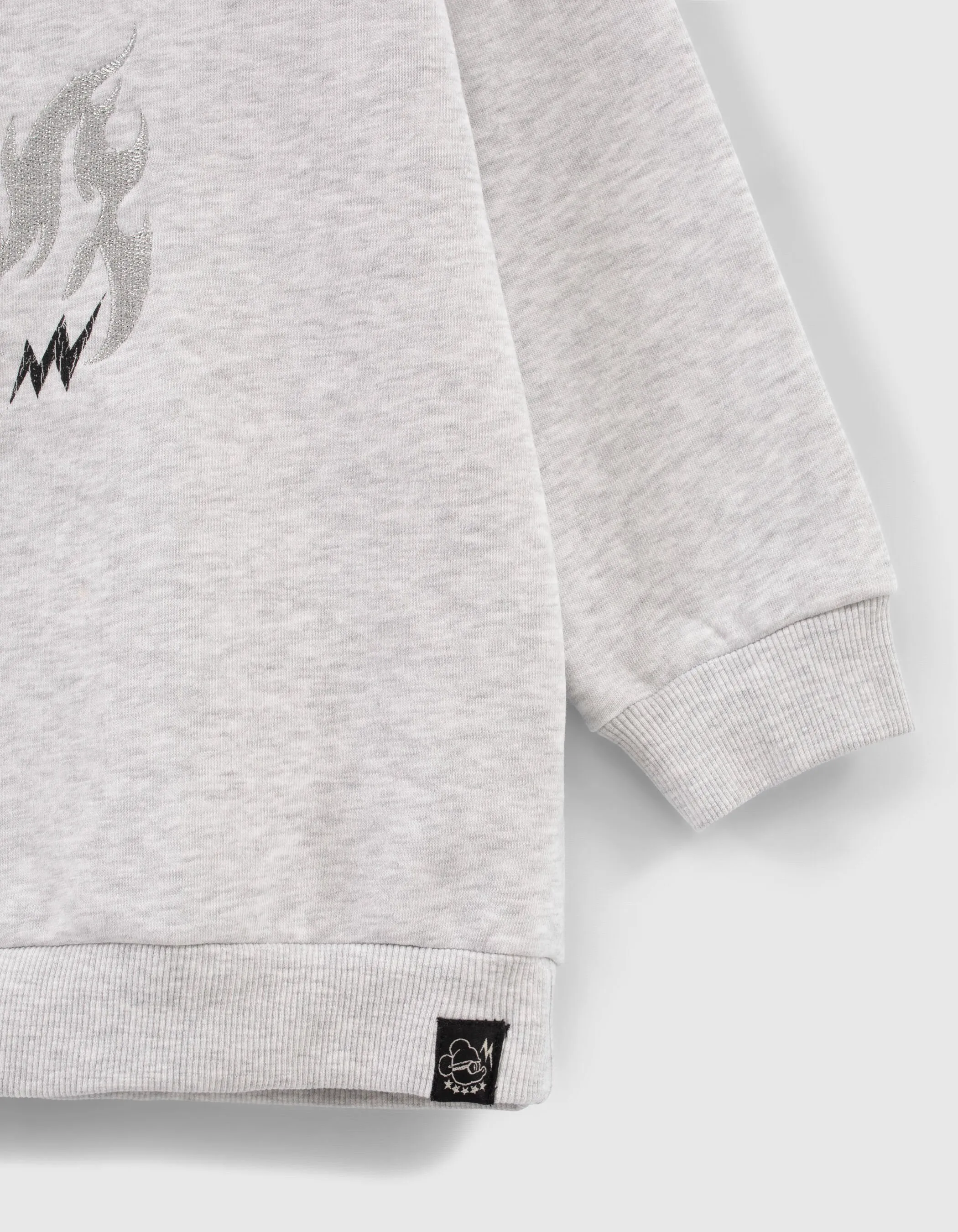 Sweat gris print et broderies Mickey IKKS - MICKEY