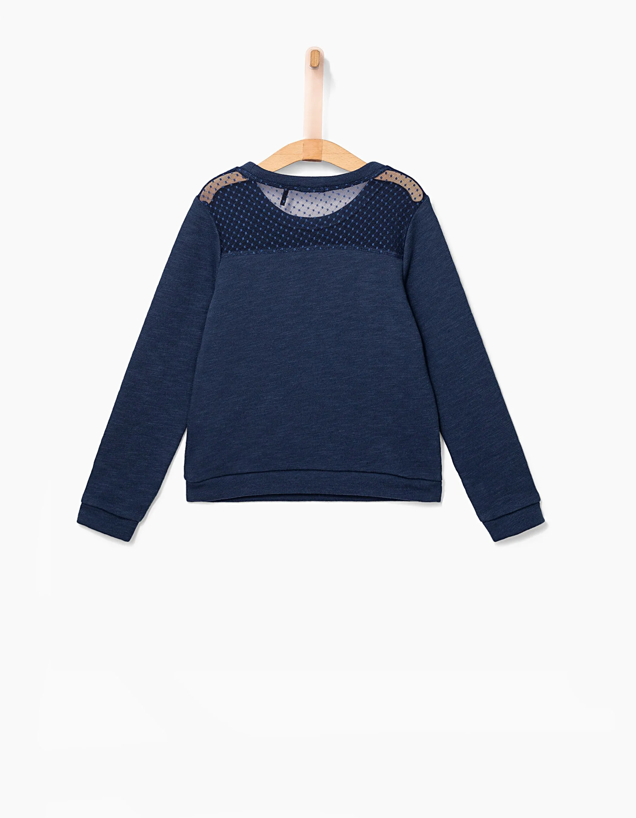 Sweat indigo IKKS brodé fleurs fille