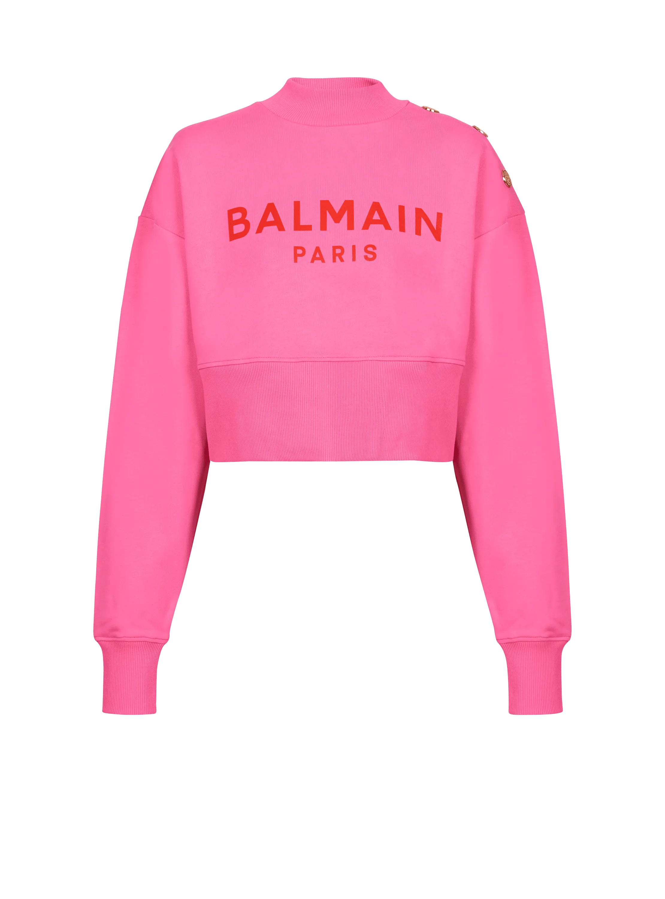 Sweat-shirt court imprimé Balmain Paris