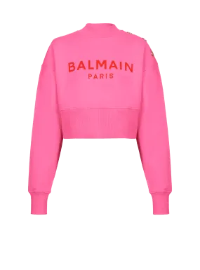 Sweat-shirt court imprimé Balmain Paris