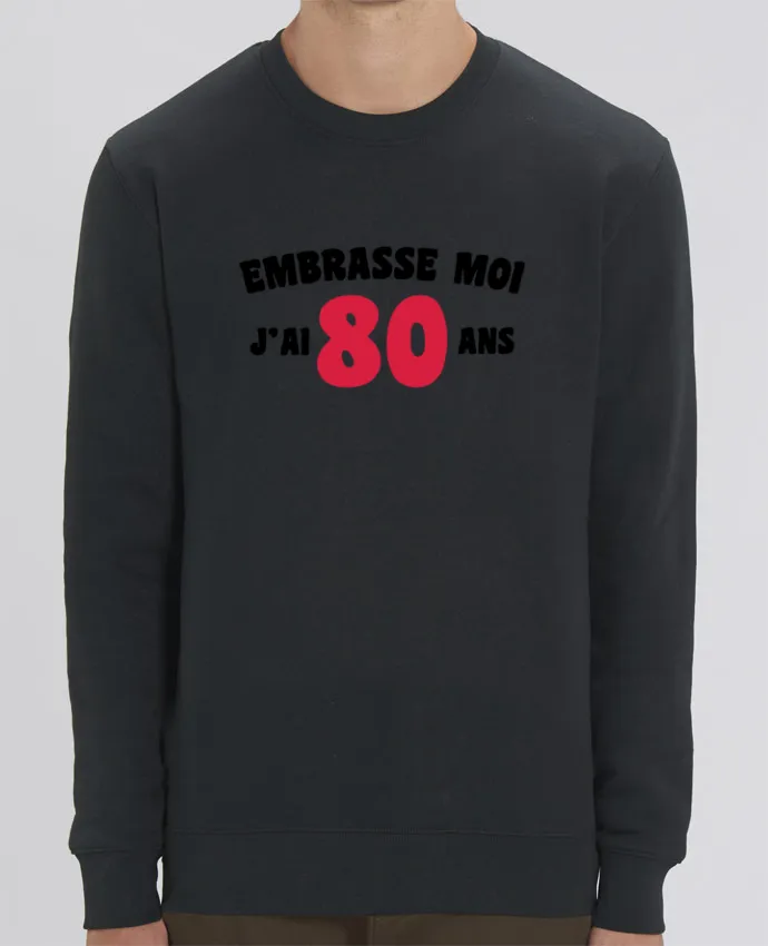 Sweat-shirt Embrasse moi j'ai 80 ans Par tunetoo