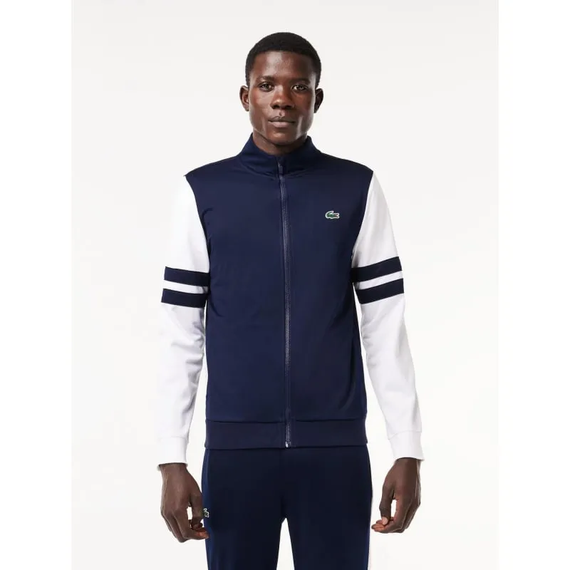 Sweat zippé bicolore bleu marine blanc homme - Lacoste | wimod