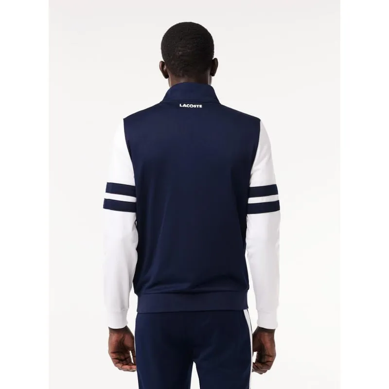 Sweat zippé bicolore bleu marine blanc homme - Lacoste | wimod