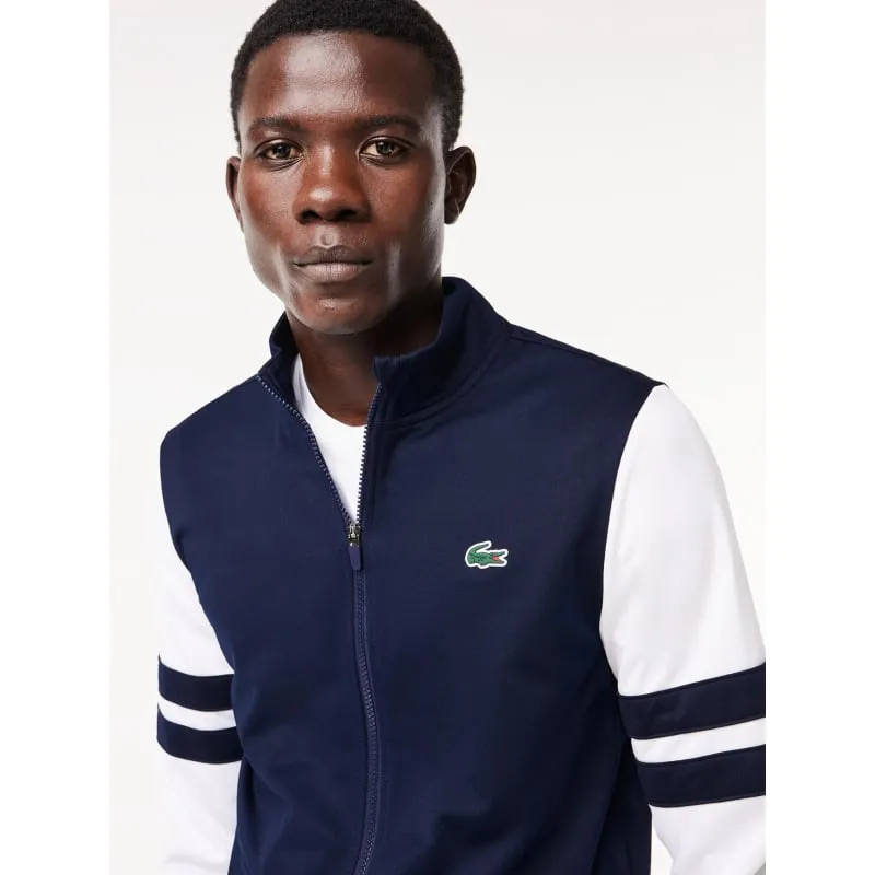 Sweat zippé bicolore bleu marine blanc homme - Lacoste | wimod