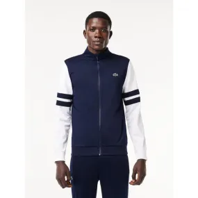 Sweat zippé bicolore bleu marine blanc homme - Lacoste | wimod