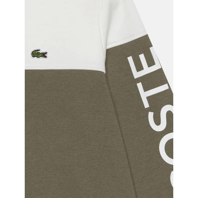 Sweatshirt bicolor kaki blanc enfant - Lacoste | wimod