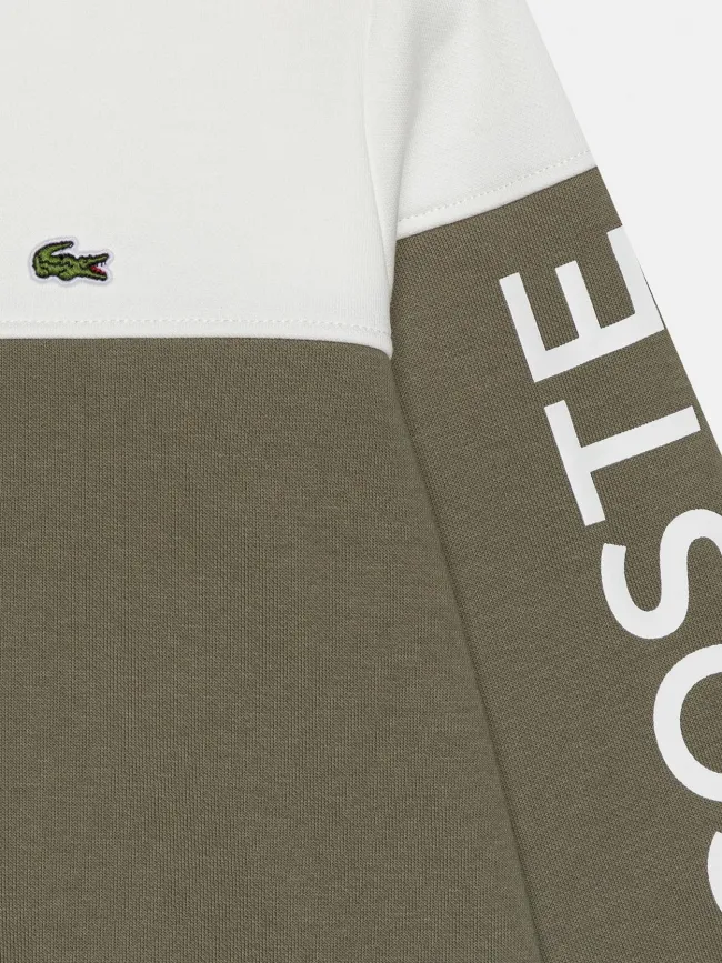 Sweatshirt bicolor kaki blanc enfant - Lacoste | wimod