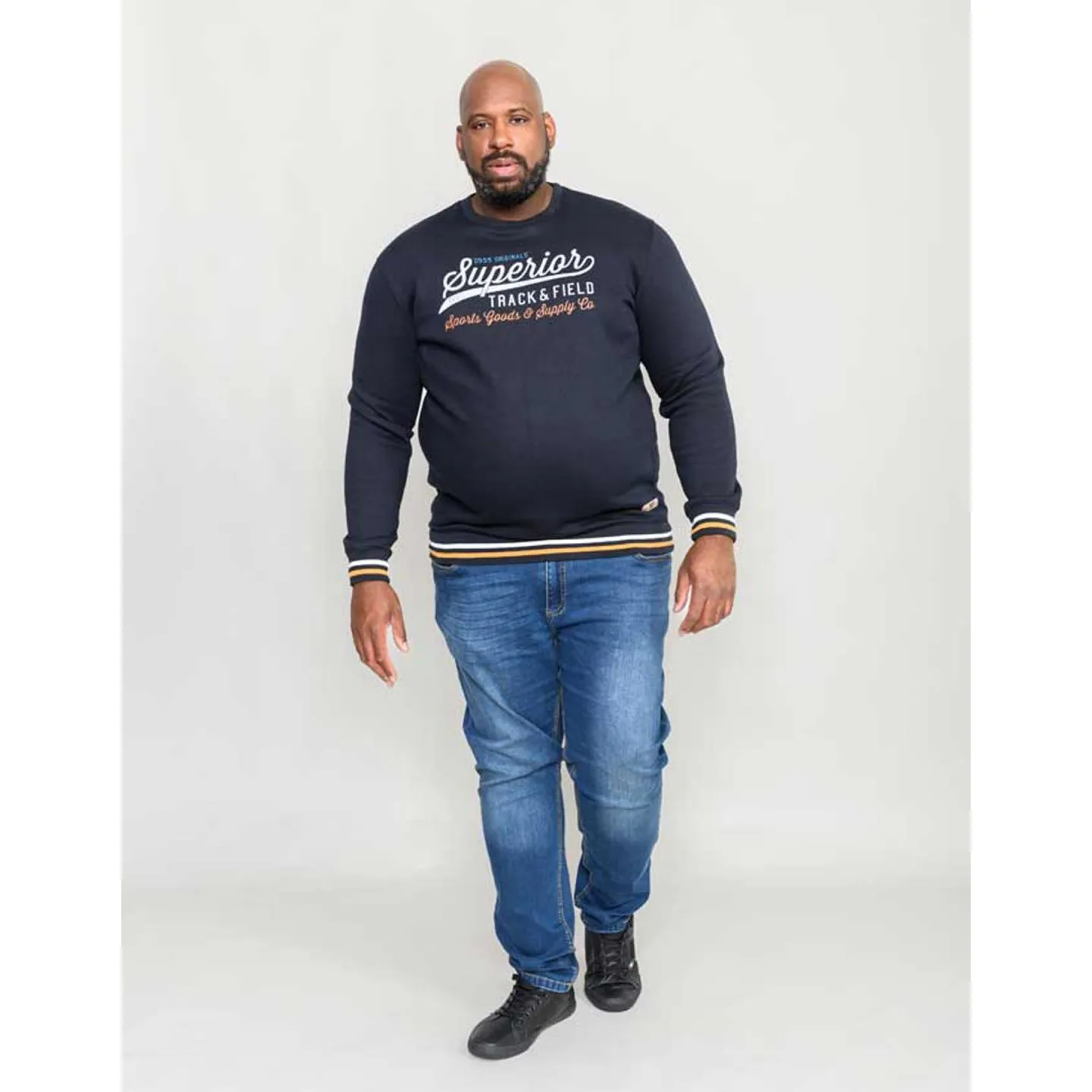 Sweatshirt col rond imprimé en grande taille pour homme