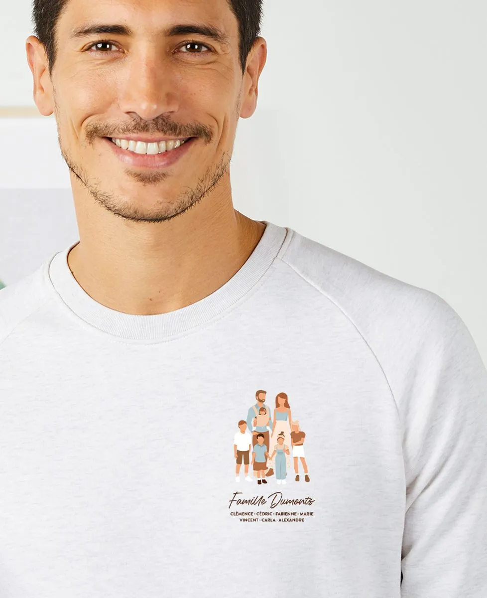 Sweatshirt homme Famille illustrée personnalisé