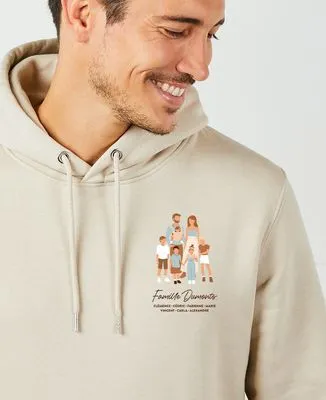 Sweatshirt homme Famille illustrée personnalisé