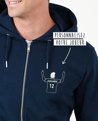 Sweatshirt homme Footballeur brodé personnalisé