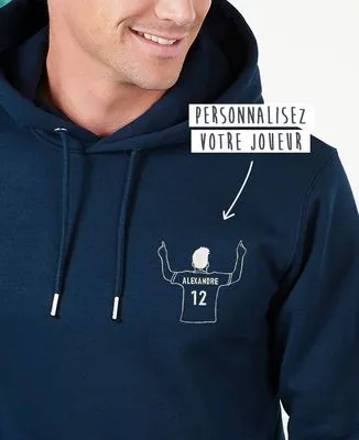 Sweatshirt homme Footballeur brodé personnalisé