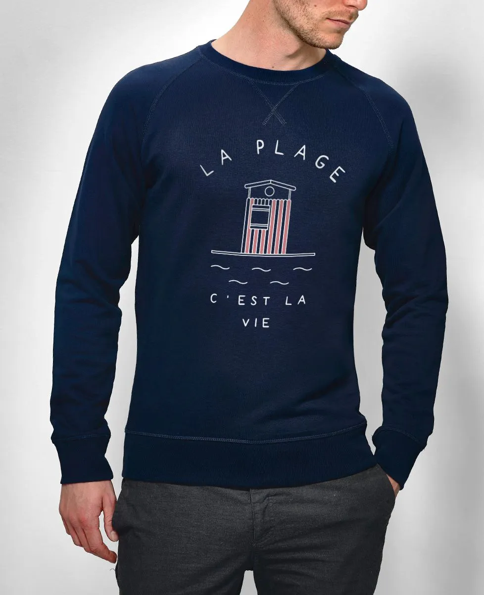 Sweatshirt homme La plage c'est la vie