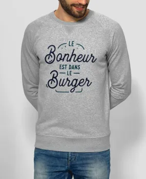 Sweatshirt homme Le bonheur est dans le burger