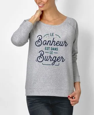 Sweatshirt homme Le bonheur est dans le burger